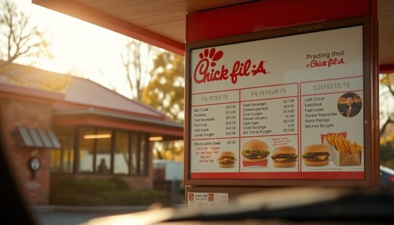 chick fil a drive thru menu